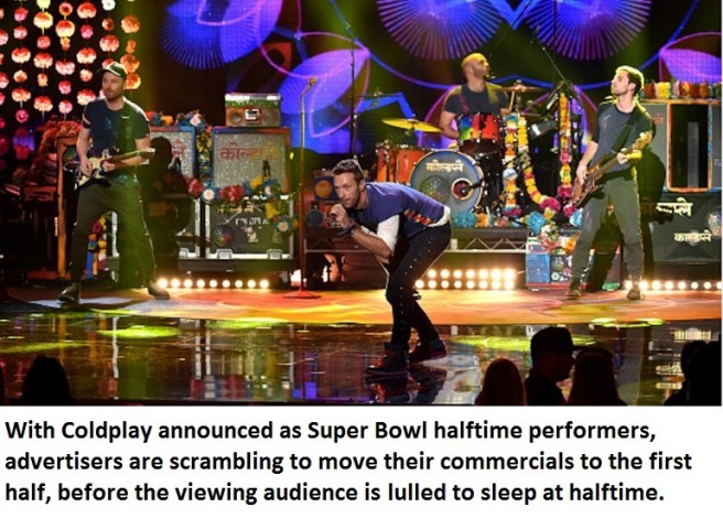 Coldplay to perform at Super Bowl