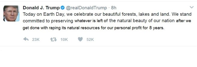 Trump Tweet Earth Day
