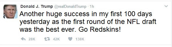 Trump Tweet NFL draft