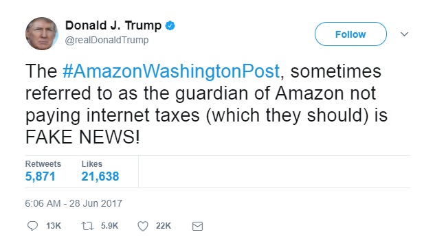 Trump Tweet Amazon