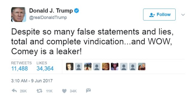 Trump Tweet Vindication