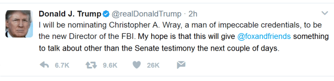 Trump Tweet Wray