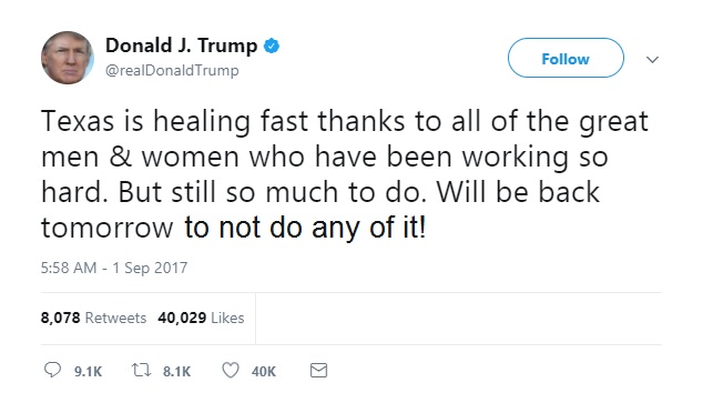 Trump tweet texas work