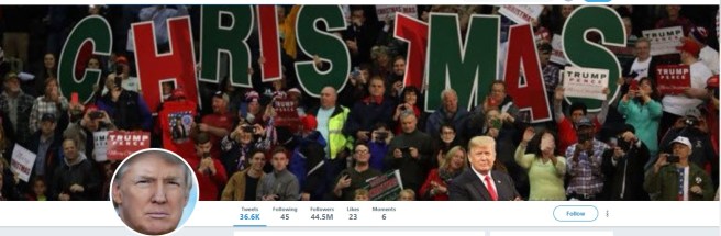 Trump Twitter Home Page Christmas