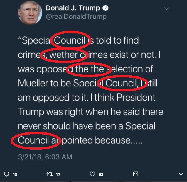 Trump Tweet council Original Blue
