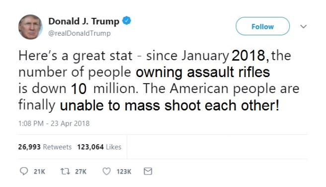 Trump Tweet assault rifles