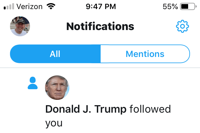 Twitter Follow Trump