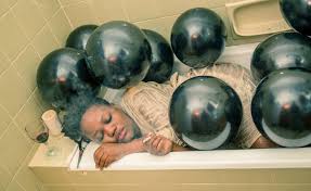 bowling ball in bathtub