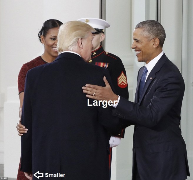 obama trump hands