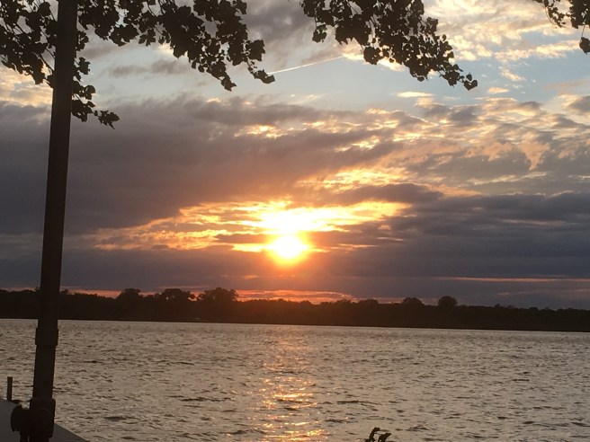 Sunset at lake house