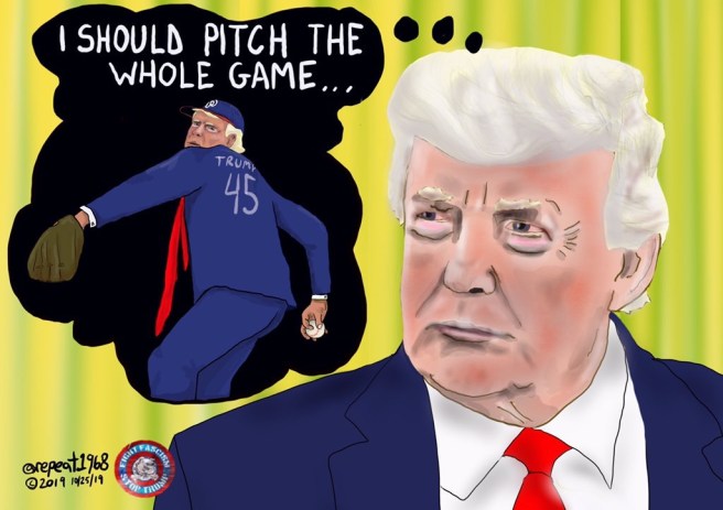 Trump MLB cartoon
