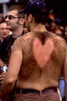 Back hair heart