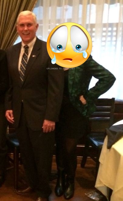 Pence with student obscured